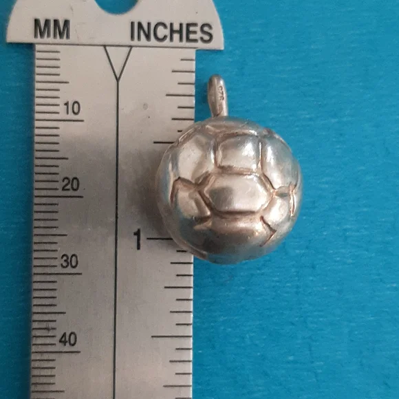 Sterling Silver Soccer Ball pendant for a necklace. - Picture 2 of 8